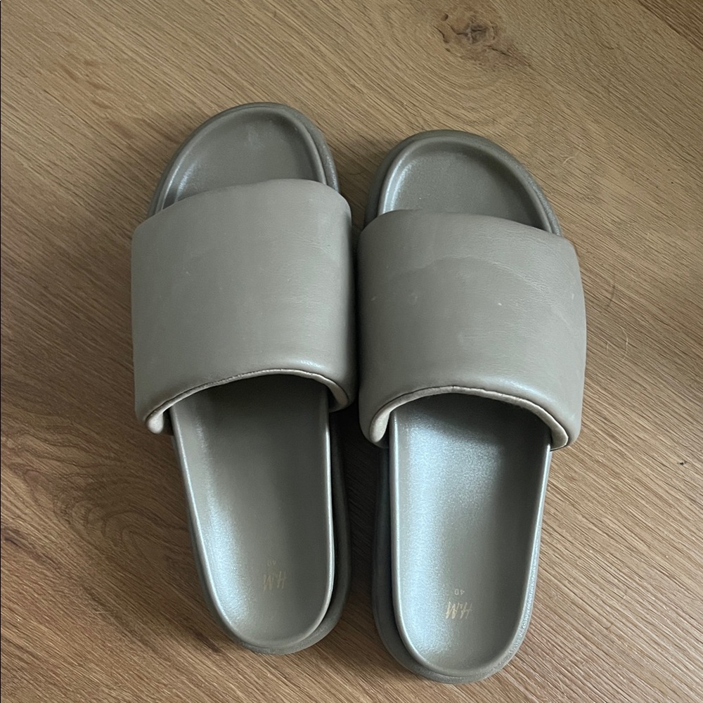 Neutral Taupe Slide Sandals - Comfortable Women's Slides